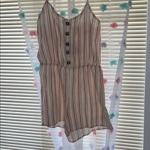 Pink and white stripped romper